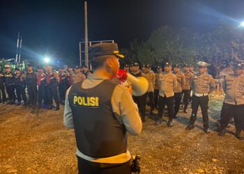 Ciptakan Situasi Kamtibmas Ratusan Anggota Kepolisian Gelar Upacara Patroli Skala Besar