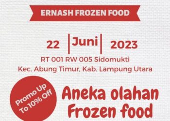 Diresmikan Toko Ernash Frozen Food di Desa Sidomukti, Abung Timuri