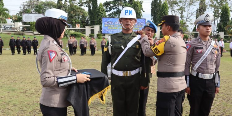 Polres Lampung Utara Gelar Upacara Pasukan Ops Patuh Krakatau 2023