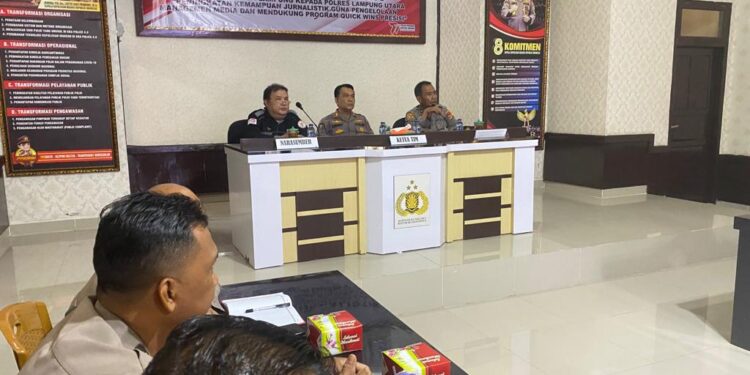 Humas Polda Lampung Beri Pelatihan Jurnalistik Kepada Anggota Polres Lampung Utara