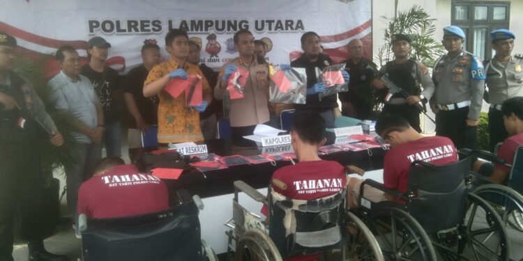 Tim Gabungan Tekab 308 Persisi Lampung Utara dan Subdit Jatanras Polda Lampung Tangkap Kawanan Residivis Rampok Bersenpi