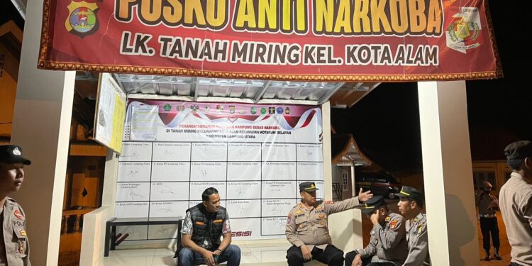 Kapolres Lampung Utara Pimpin Giata Patroli di Kampung Bebas Dari Narkoba Daerah Tanah Miring