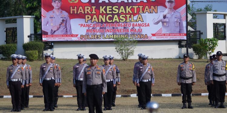 Polres Lampung Utara Gelar Upacara Peringatan Hari Kesaktian Pancasila