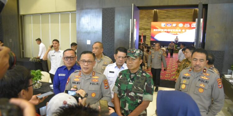 Jelang Pemilu 2024 Polda Lampung Bersama Forkopimda Gelar Apel Sinergitas 6 Pilar Se- Lampung