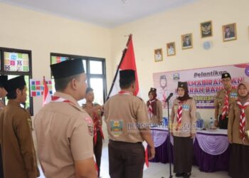 Ketua Kwarcab Pramuka Pesisir Barat Lantik Pengurus Mabiran, Kwarran dan LPK Kecamatan Bengkunat