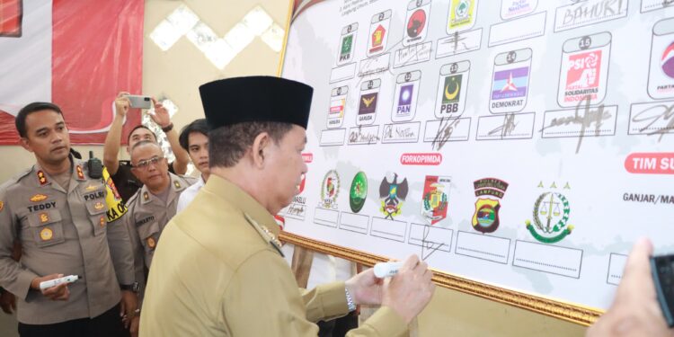 Polres Lampung Utara Gelar Deklarasi Pemilu Damai Tahun 2024