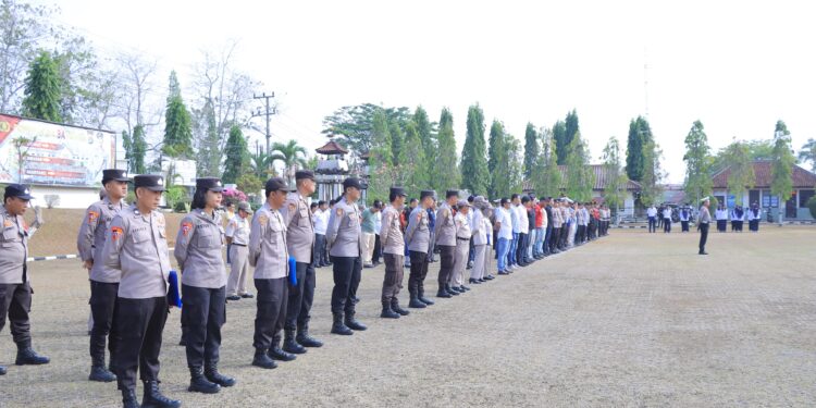 Polres Lampura Gelar Apel Kesiapan Pengamanan Tahapan Kampanye Pemilu 2024