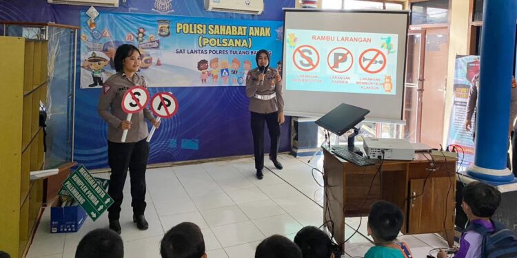 Satlantas Polres Tulang Kenalkan Aturan Lalulintas Sejak Dini Pada Anak