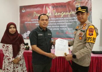 Polres Pesisir Barat Bersama KPU dan Bawaslu Komitmen Kerjasama Untuk Penyelengaraan Pemilu