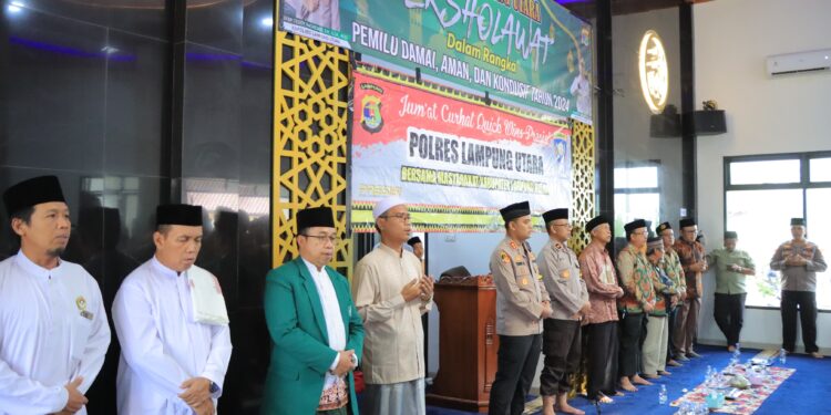 Polres Lampura Sejumlah Tokoh Agama, Masyarakat Gelar Do’a Bersama